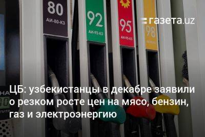 ЦБ: узбекистанцы в декабре заявили о резком росте цен на мясо, бензин, газ и электроэнергию - gazeta.uz - Узбекистан - Ташкент